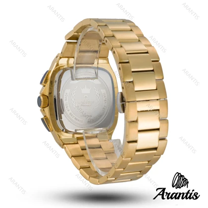 ساعت رومانسون مردانه دایمند سه موتوره مردانه بدنه طلایی m-10057