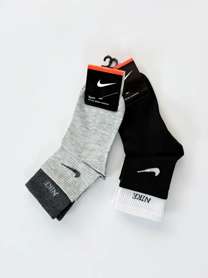 جوراب نیم ساق نخ پنبه دو کش نایکی Nike