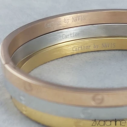 پک دستبند النگویی کارتیر سه رنگ باریک 40087