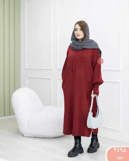 پیراهن بافت کلاه دار 4795