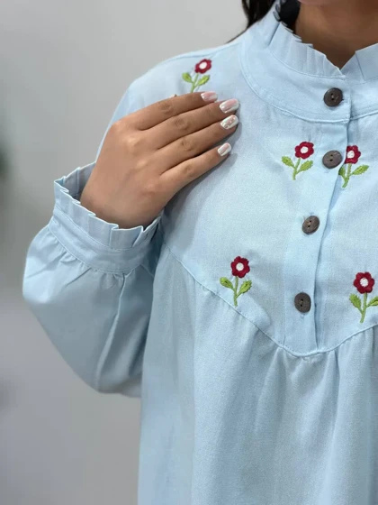 مانتو لینن گلدوزی آیسو امینه