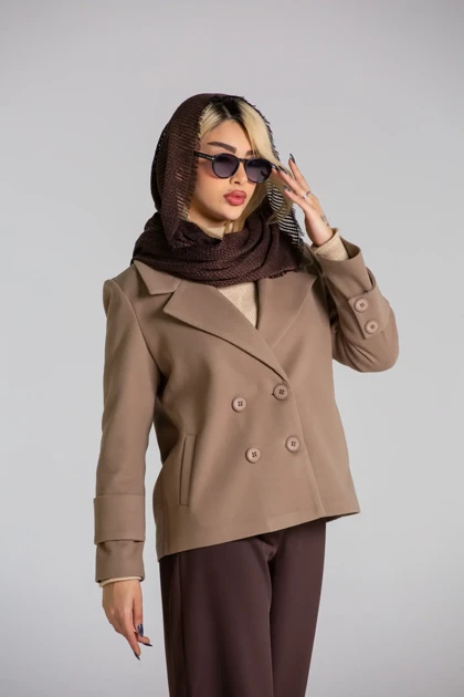 پالتو کت فوتر کراپ 4 دکمه