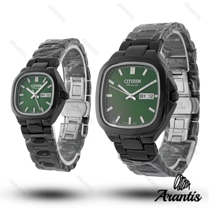 ساعت ست سیتیزن diamond مشکی صفحه سبز s-10219