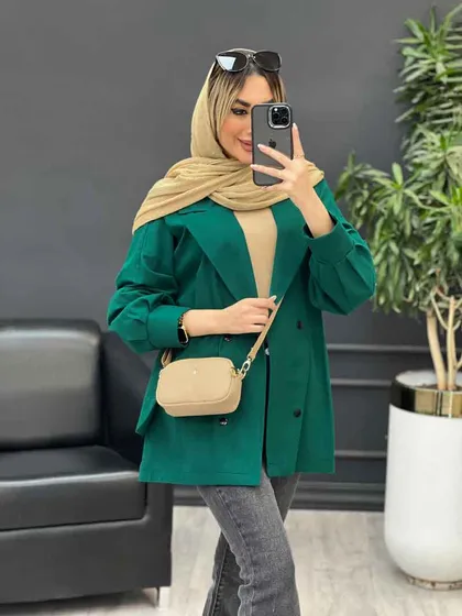 مانتو لینن پشت پاگن دو جیب