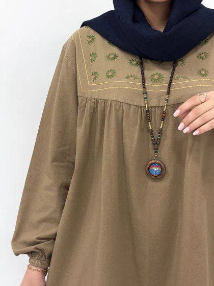 مانتو لینن گلدوزی پونه 1