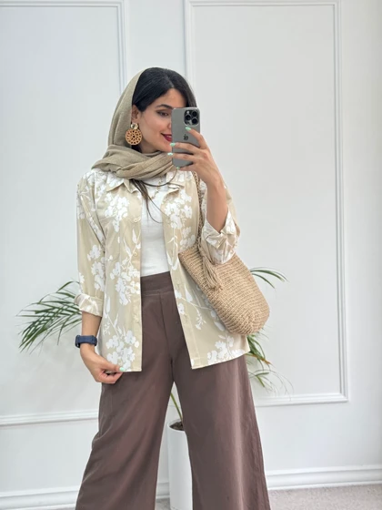 مانتو شومیزی گلی