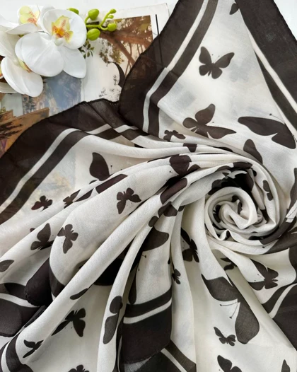 مینی اسکارف میکس قهوه ای کد 30014