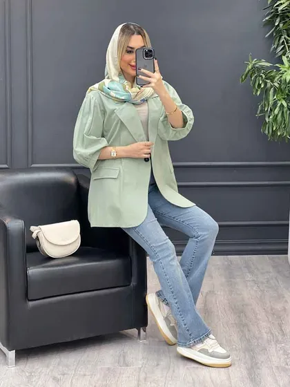 مانتو لینن تک دکمه