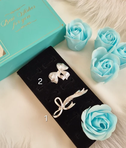 انگشتر ابکاری نقره پاپیون