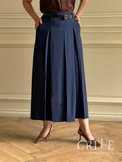 دامن شلواری کمر کش کمربنددار