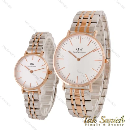 ساعت دنیل ولینگتون ست دورنگ رزگلد صفحه سفید اسمال DW-4427-28-S