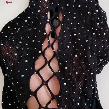 بادی فانتزی نگین‌دار زنانه مشکی کد 4860-7191