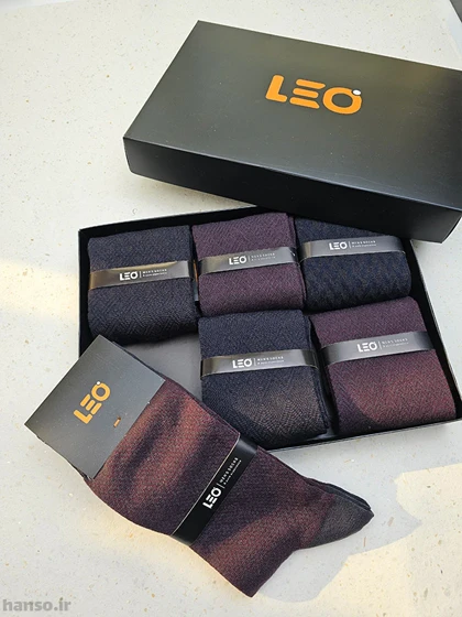 پک جوراب ساق‌دار لئو Leo کد 8128 - جعبه 6 جفتی