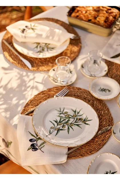 سرویس صبحانه‌خوری 12 نفره Bella Maison مدل Olive استون‌ور - سبز