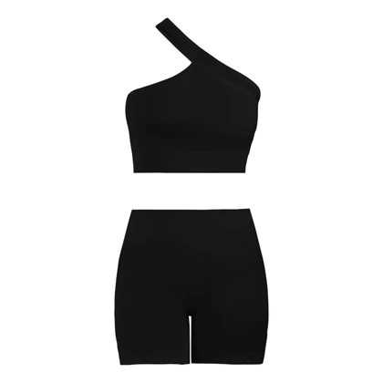 ست نیم‌تنه و کشاله بند ورزشی زنانه مدل 2061 مشکی