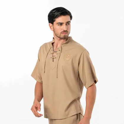 تیشرت شلوارک فرنچ کرم