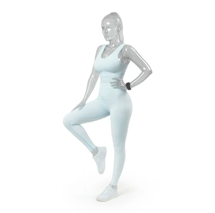 ست ورزشی زنانه بدنسازی سیملس آبی تای دای