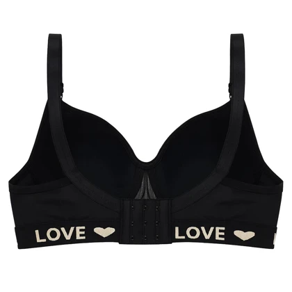 سوتین اسفنجی کد 105391(سوتین مشکی رنگ بند و کش پایین رندوم)