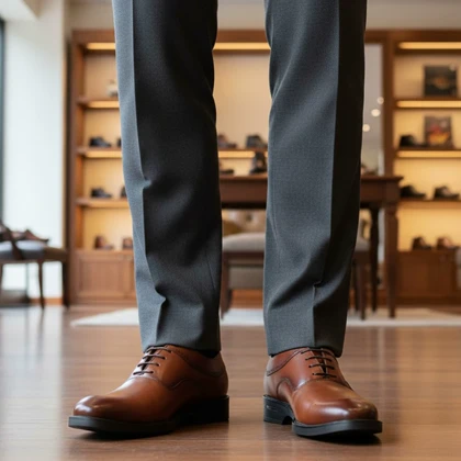 کفش رسمی بندی مردانه مدل sahand-عسلی