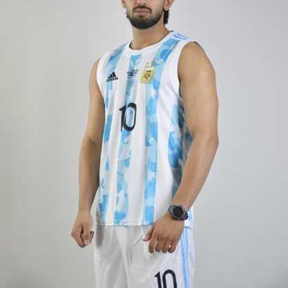 ست رکابی و شلوارک فوتبالی آرژانتین مدل Adidas-4D0603 سفید