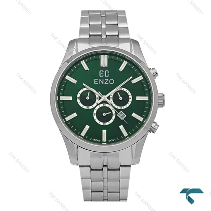 ساعت انزو EC-3122 کورنوگراف اورجینال مردانه نقره ای صفحه سبز Enzo-8787-G