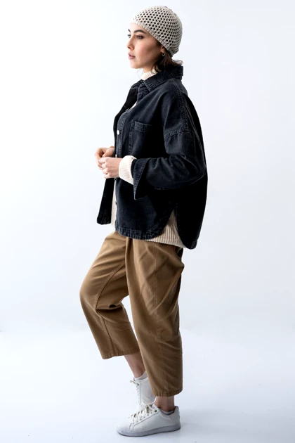 کت اف شولدر جین زنانه