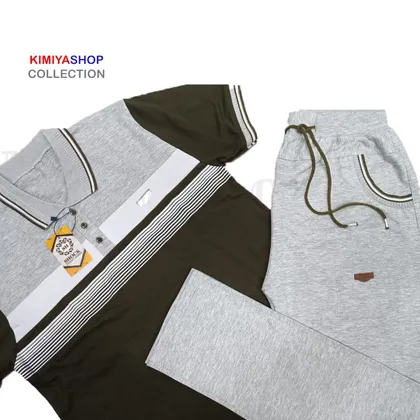 ست تیشرت شلوار مردانه شوک سبز تیره 3XL