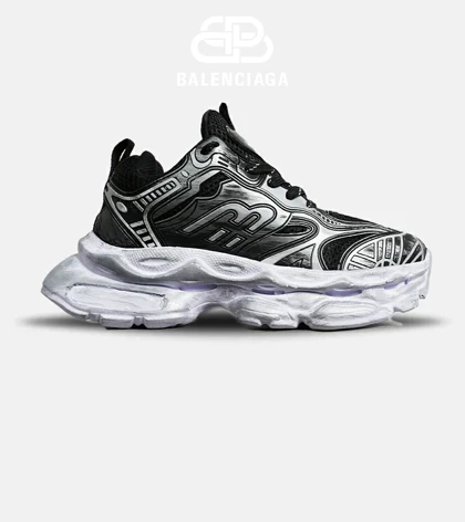 کفش کتانی مردانه و زنانه مشکی طوسی سفید Balenciaga مدل 7021