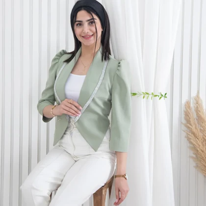 کراپ کت مازراتی نگین‌دار MAHYA