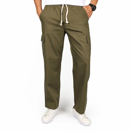 شلوار اسلش کتان شش جیب مردانه مدل 641595