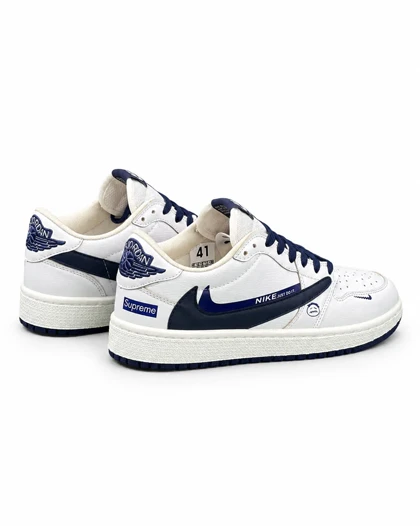 کفش کتانی مردانه مدل نایکی ترویس سوپریم سفید سرمه ای Nike travis supreme