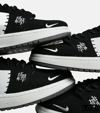 کفش کتانی مردانه و زنانه سفید مشکی نایک NIKE jordan Vodoo