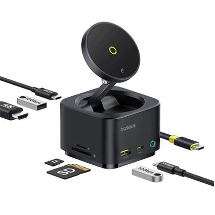 هاب تایپ‌سی 7 پورت و شارژر وایرلس بیسوس Baseus BS-OH122 B00072900121-00