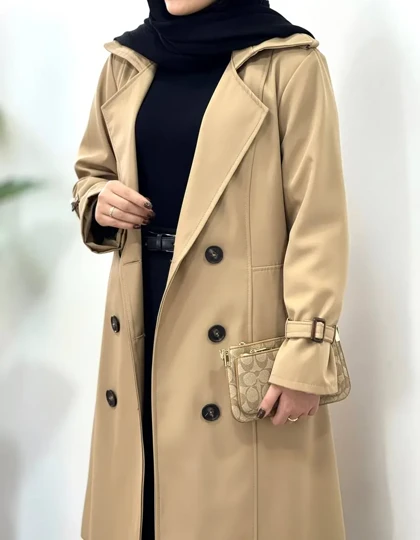 ترنچ کت بلند آستردار سلن