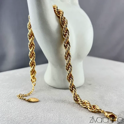 دستبند زنانه طنابی طلایی 40169