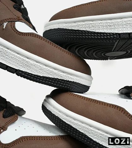 کتانی ساق‌دار زنانه و مردانه سفید مشکی قهوه ای Nike air jordan 1 مدل 6621