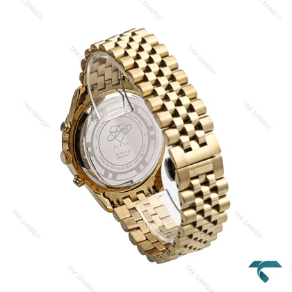 ساعت مچی الکسا A0073 مردانه طلایی صفحه سفید Alexa-6234-G