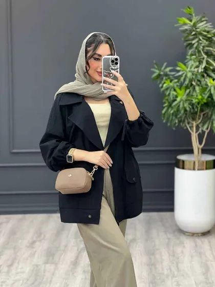 مانتو لینن آستین گت سرشونه ژیله
