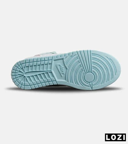 کفش کتانی ساق‌دار زنانه سفید آبی صورتی نایک NIKE jordan 1 مدل 8136