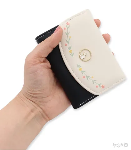 کیف پول دخترانه تاشو دکمه دار Taomicmic تائومیک میک طرح گل و خرگوش