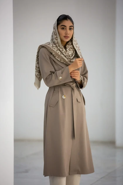 مانتو پرادا ژیله دار ماکسی