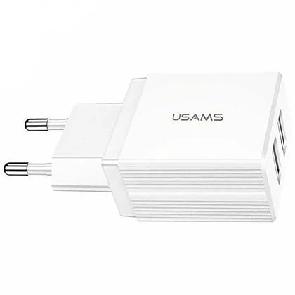 شارژر دیواری 2.1 آمپر یوسامز USAMS مدل cc090+sj099 با کابل تایپ سی