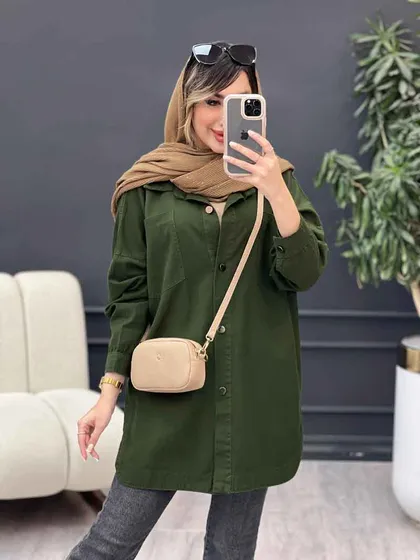 مانتو کتان دو جیب بالا تانیا