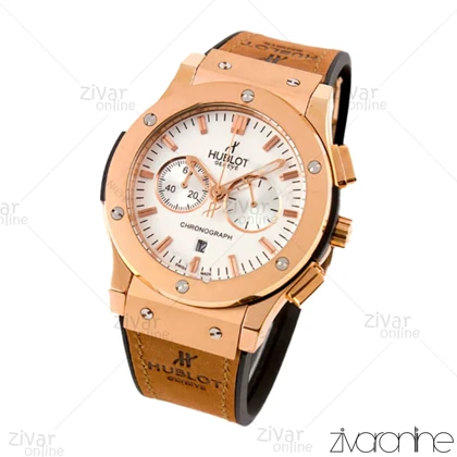 ساعت هابلوت مردانه کلاسیک فیوژن سه موتوره رزگلد سفید 102301