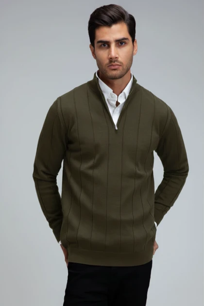 بافت مردانه نیم زیپ دیپلمات