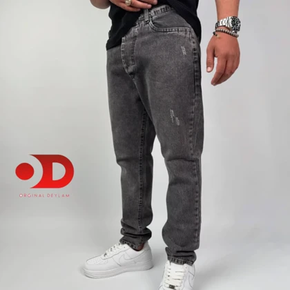 شلوار مام فیت ذغالی روشن مردانه کد 654&