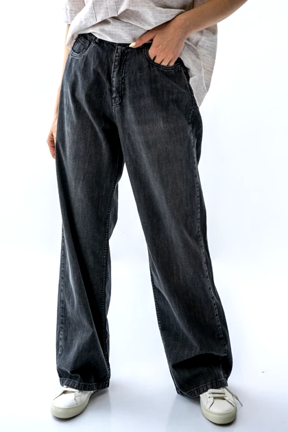 شلوار جین نیم بگ پشت کش زنانه