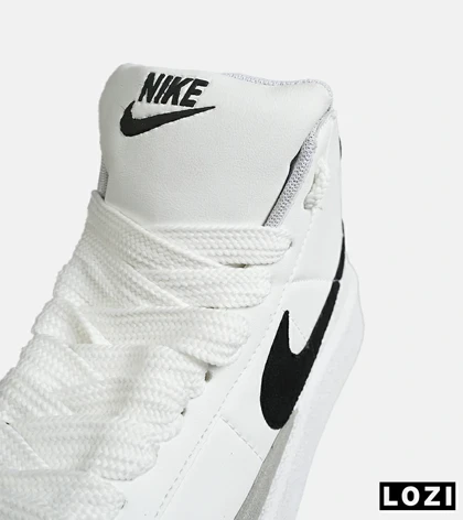 کفش کتانی ساق‌دار مردانه و زنانه سفید مشکی Nike Blazer Low 77 مدل 7930