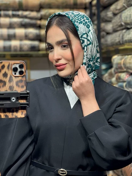مینی اسکارف نخی کالکشن سبز زمردی پاییزه