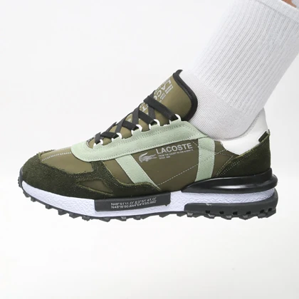 کفش و کتانی مردانه چرم طبیعی مدل لاگوست LACOSTE رنگ یشمی کد 43333